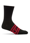 Coolmax Hi-Rise Socks - Black Red - Extra Large