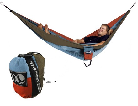Single Hammock Blue/Orange/Khaki