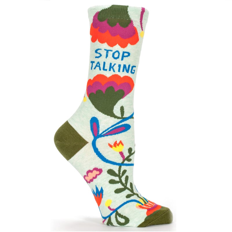 Blue Q Stop Talking Crew Socks - Women`s