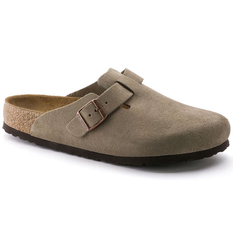 Birkenstock Boston Soft Footbed Suede Leather Unisex - Taupe