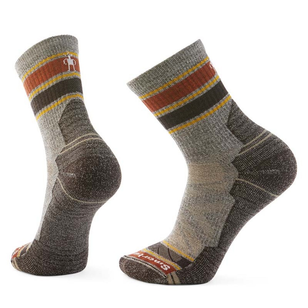 Smartwool Hike Light Cushion Striped Mid Crew: TAUPENATMARL/G26