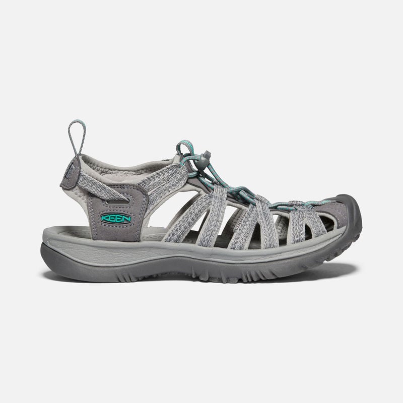 Keen Whisper Sandal  - Women`s Medium Grey/Peacock Green