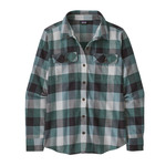 Patagonia Organic Cotton Long Sleeve MW Fjord Flannel Shirt - Women`s F23 Color: GUIDESNGREEN/GDNU