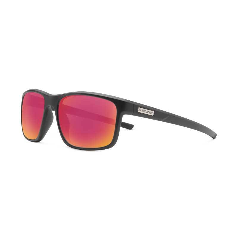 Suncloud Respeck Sunglasses-Matte Black/Polarized Red Mirror Lens