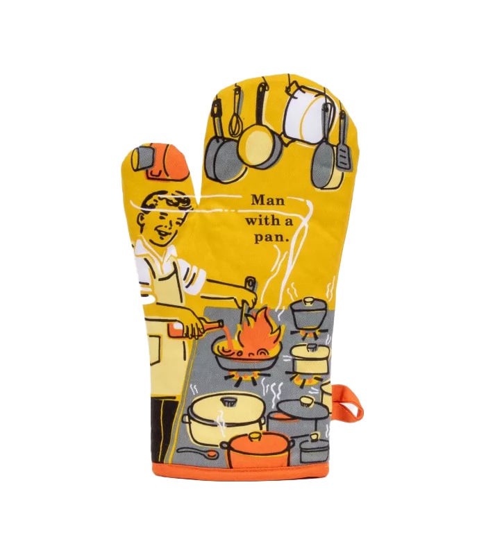 Blue Q Man With a Pan Oven Mitt 