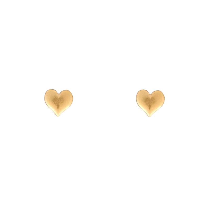 Bronwen Jewelry Tiny Charm  Post Earrings - Hearts - Gold