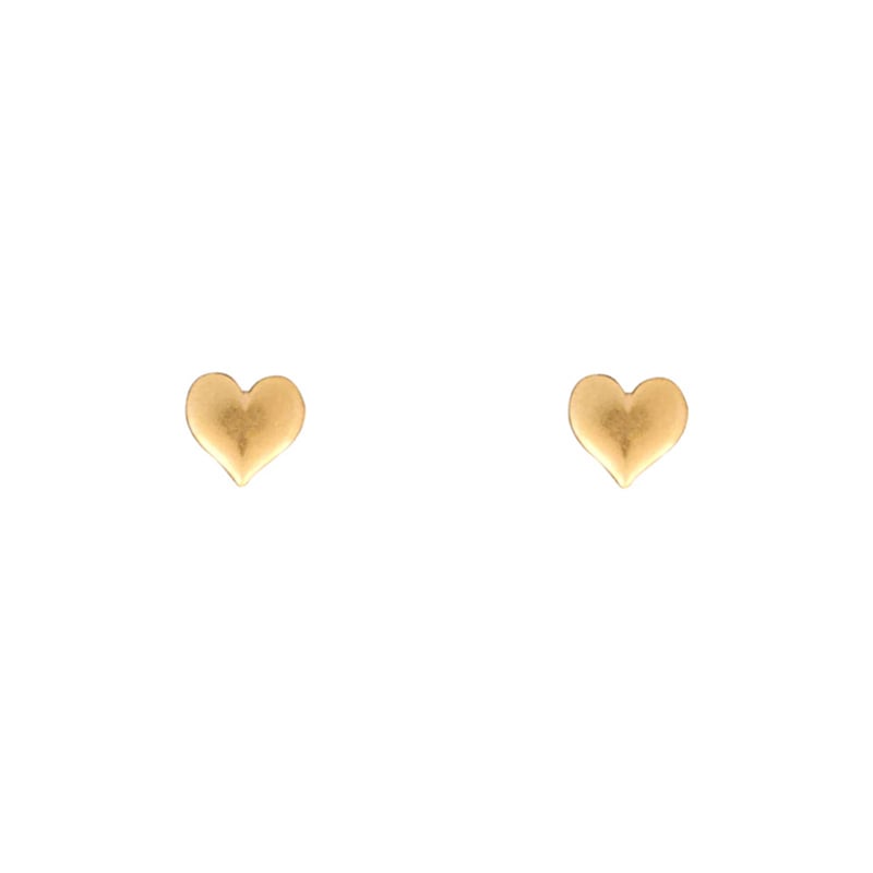 Bronwen Jewelry Tiny Charm  Post Earrings - Hearts - Gold