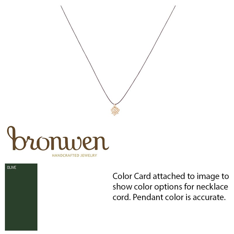 Bronwen Tiny Charm Gold Necklace - Lotus Flower 16in