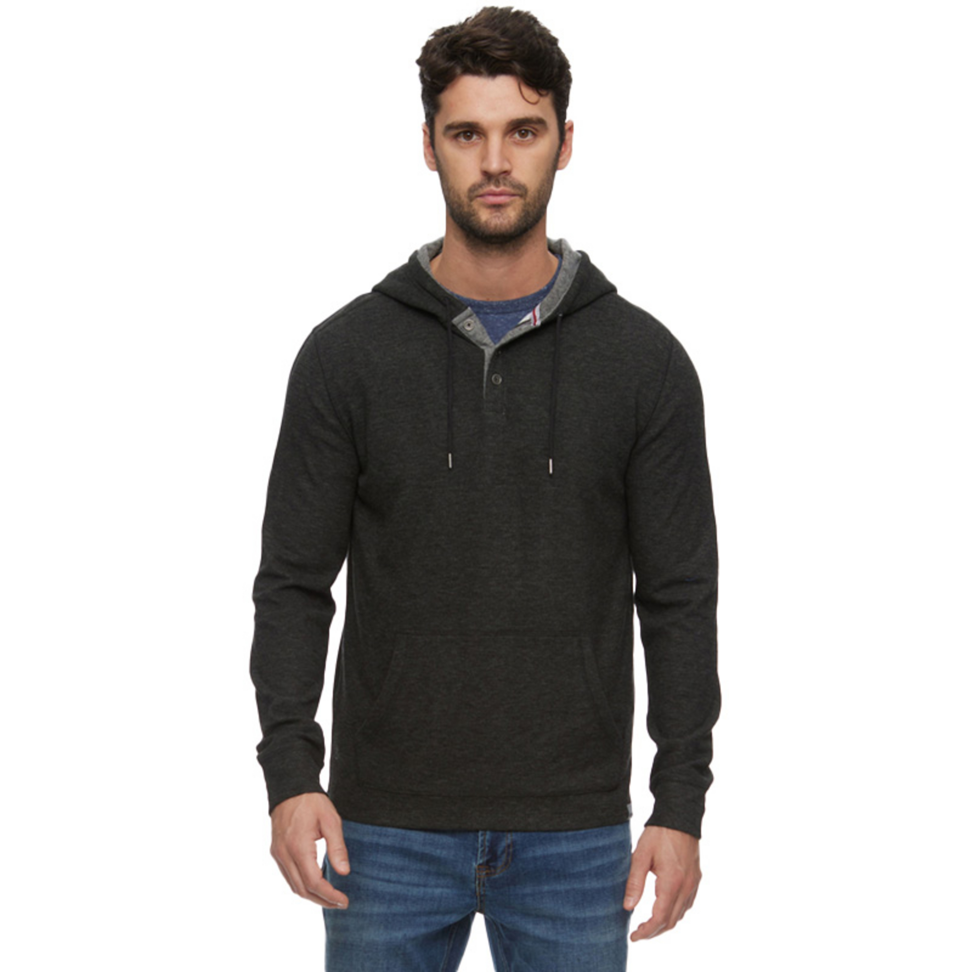 Flag and Anthem Hero Heathered Henley Hoodie - Men`s