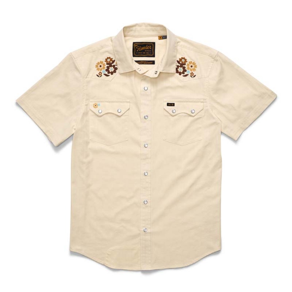 Howler Brothers Crosscut Deluxe Shortsleeve Shirt: FLWRPWRWHTDOBBY/FLO
