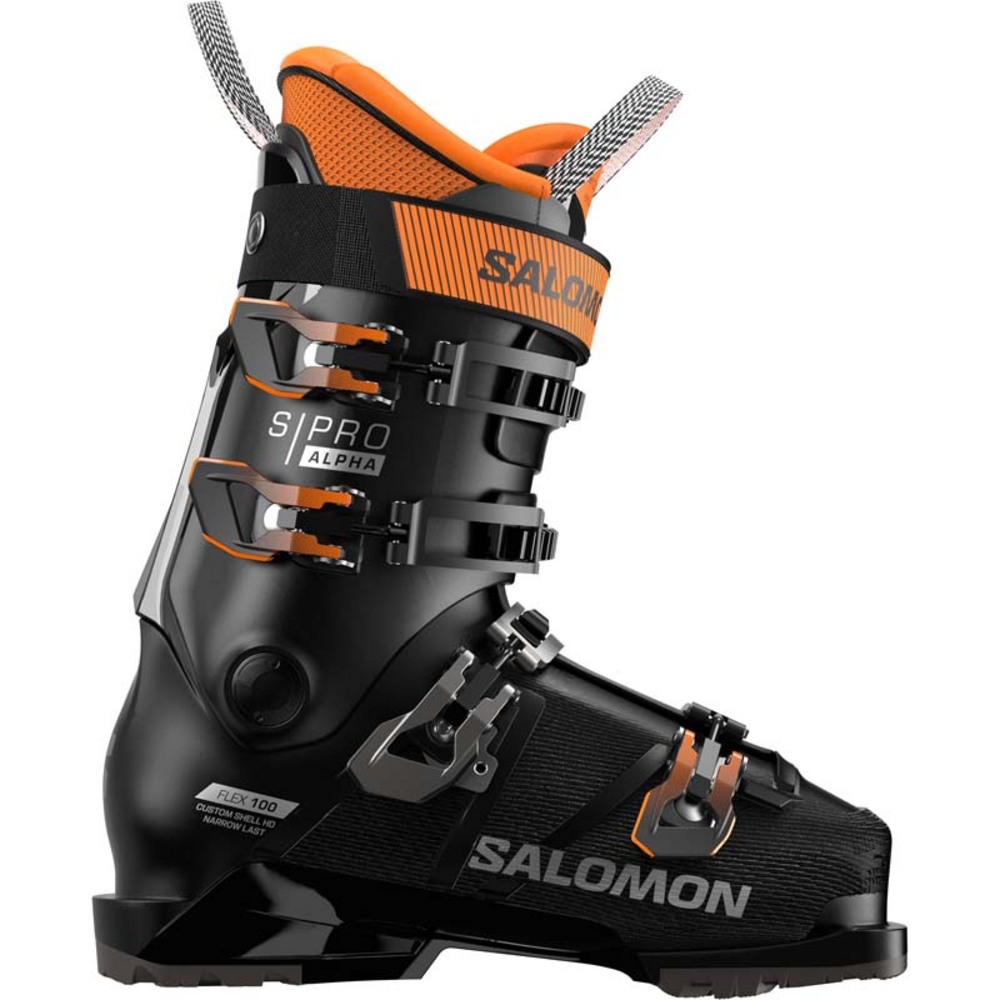 Salomon S/Pro Alpha 100 Ski Boots: BLACK/DKGR/ORG