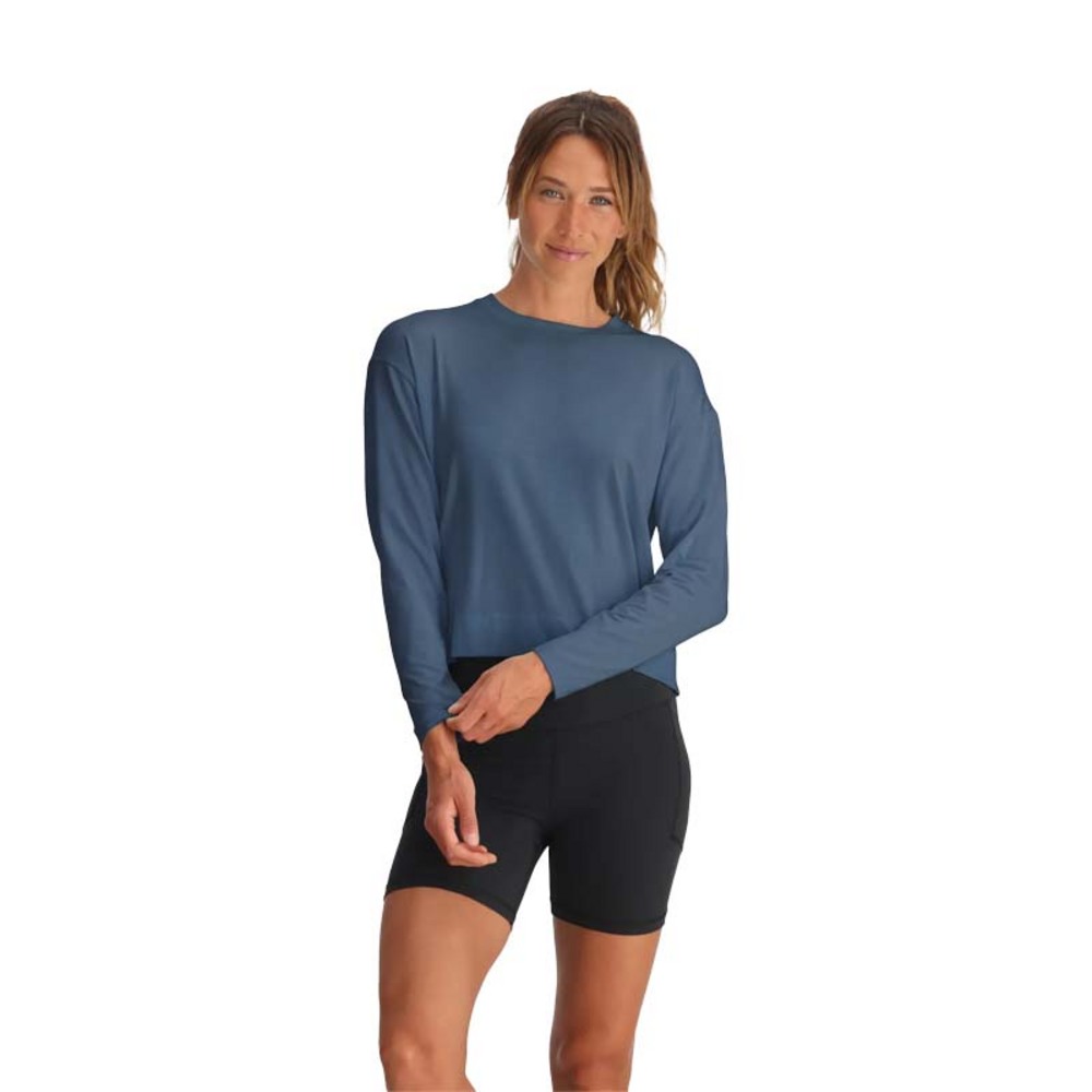 Free Fly Bamboo Shade Crossover Long Sleeve - Women`s: PACBLUE/421