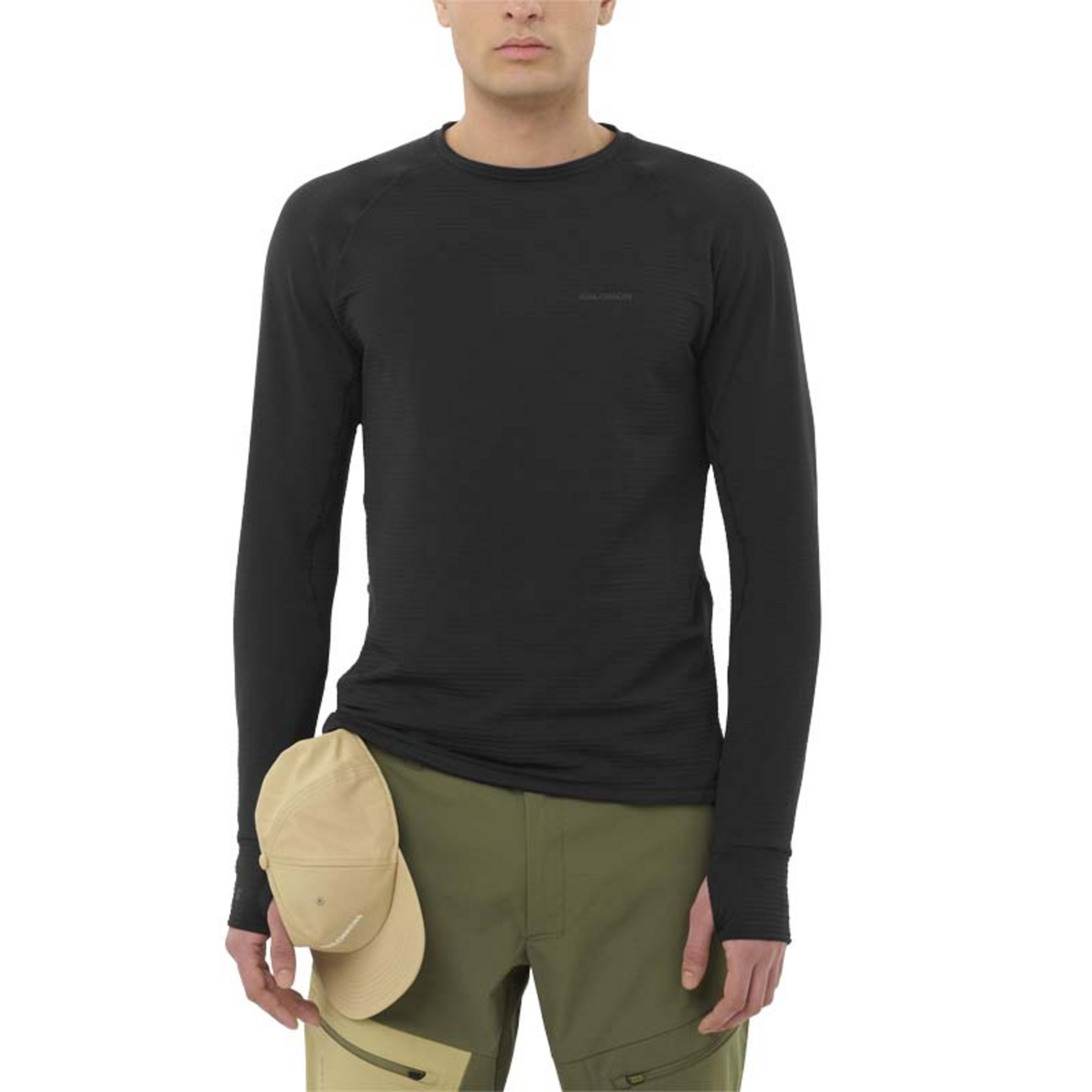 Salomon Essential Lightwarm Crew - Men`s Deep Black