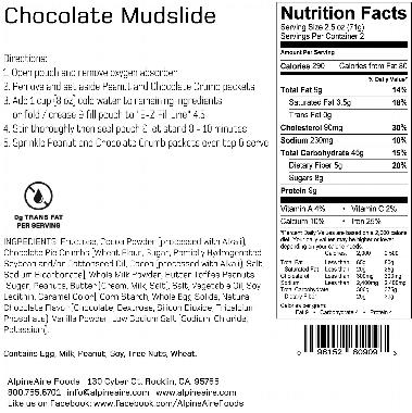 Nutrition Facts For The Chocolate Mudslide