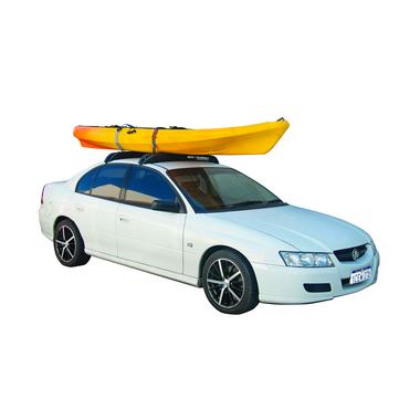 The Sea To Summit Traveller Soft Car Racks in action with a kayak.